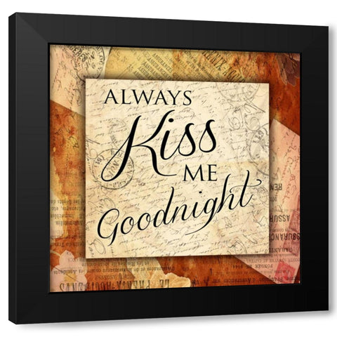 Kiss Me Goodnight Black Modern Wood Framed Art Print by Grey, Jace