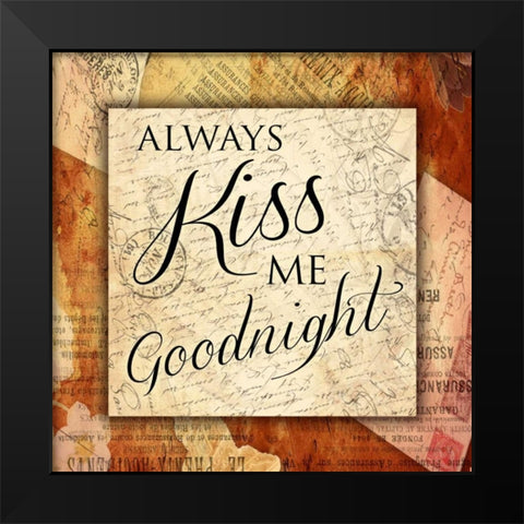 Kiss Me Goodnight Black Modern Wood Framed Art Print by Grey, Jace