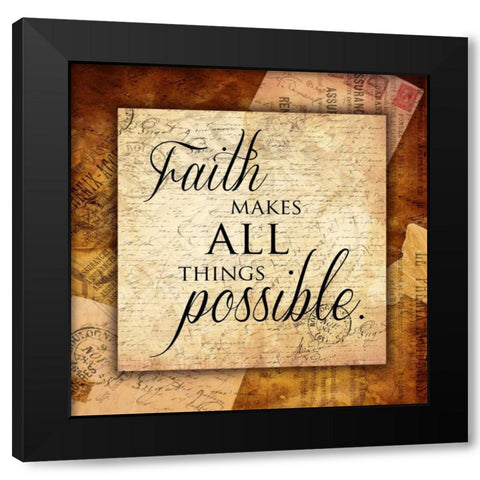 All Things Possible Black Modern Wood Framed Art Print by Grey, Jace