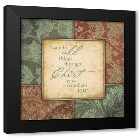 Through Christ Black Modern Wood Framed Art Print by Grey, Jace