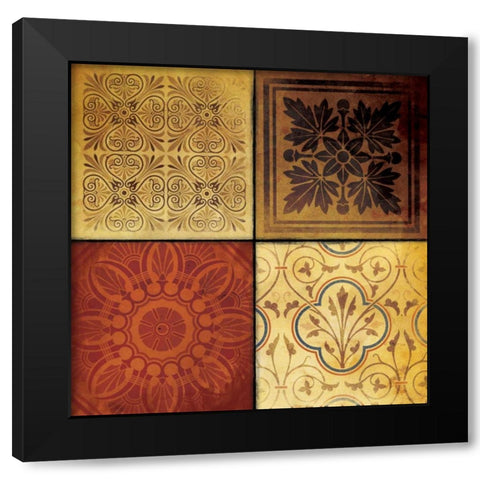 Pattern Patch 1 Black Modern Wood Framed Art Print by Grey, Jace