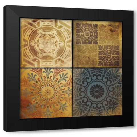 Pattern Patch 2 Black Modern Wood Framed Art Print with Double Matting by Grey, Jace