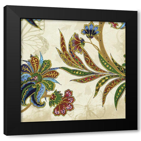 Floral Pattern 2 Mate Black Modern Wood Framed Art Print by Grey, Jace