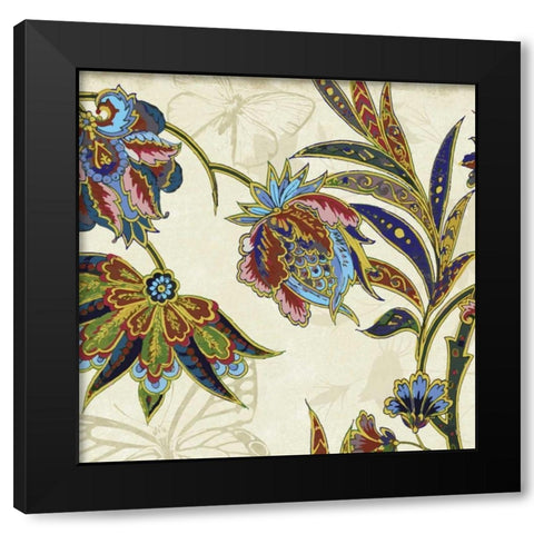 Floral pattern3 Mate Black Modern Wood Framed Art Print by Grey, Jace