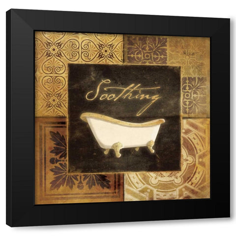 Gold Pattern Bath Black Modern Wood Framed Art Print by Grey, Jace