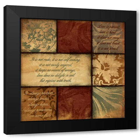 Patchwork Inspirational Black Modern Wood Framed Art Print by Grey, Jace