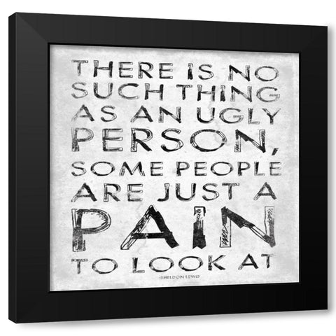 Pain Black Modern Wood Framed Art Print with Double Matting by Grey, Jace