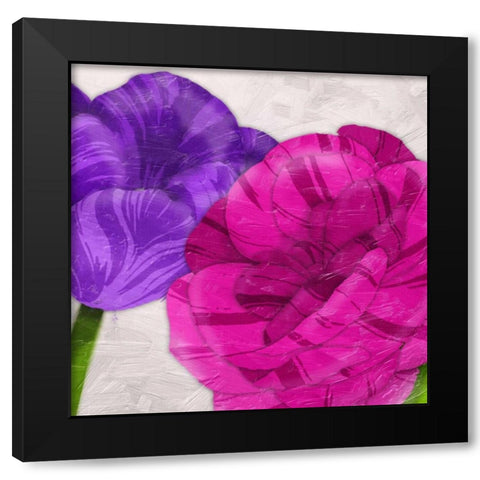 Florals Black Modern Wood Framed Art Print by Grey, Jace