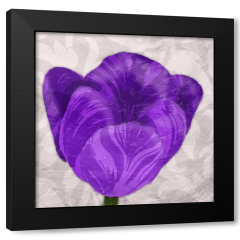 Single Floral Mate Black Modern Wood Framed Art Print by Grey, Jace