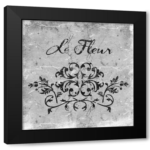 Le Fluer Granite Black Modern Wood Framed Art Print with Double Matting by Grey, Jace