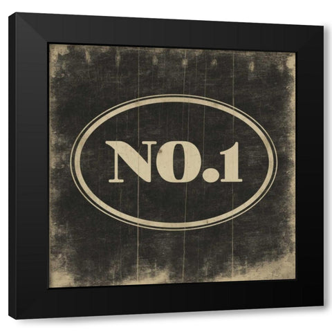 NO1 Black Black Modern Wood Framed Art Print by Grey, Jace