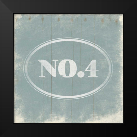 NO4 Blue Black Modern Wood Framed Art Print by Grey, Jace