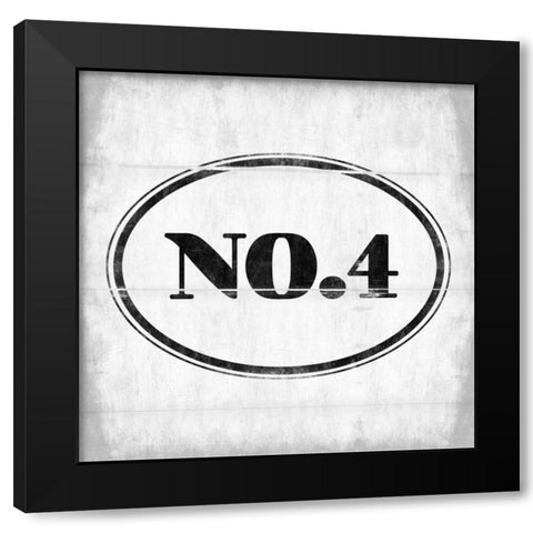 NO.4 Black Modern Wood Framed Art Print with Double Matting by Grey, Jace