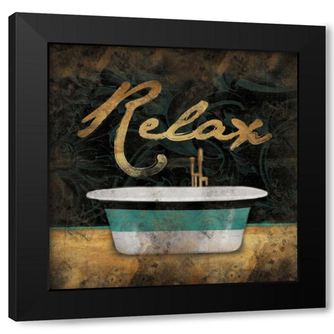 Relax Black Modern Wood Framed Art Print with Double Matting by Grey, Jace