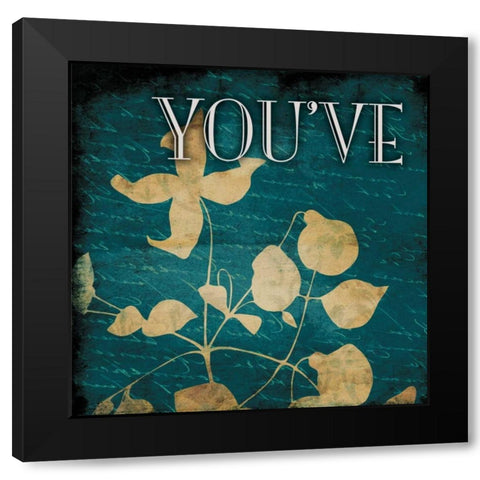 Dark Blue Youve Black Modern Wood Framed Art Print with Double Matting by Grey, Jace
