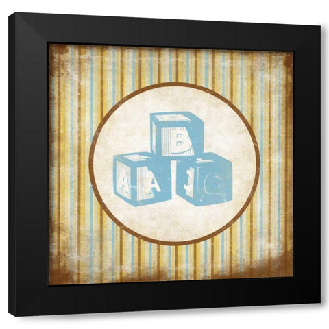 Blocks Black Modern Wood Framed Art Print by Grey, Jace