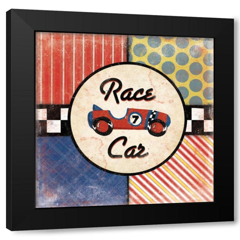 Race Car Black Modern Wood Framed Art Print with Double Matting by Grey, Jace