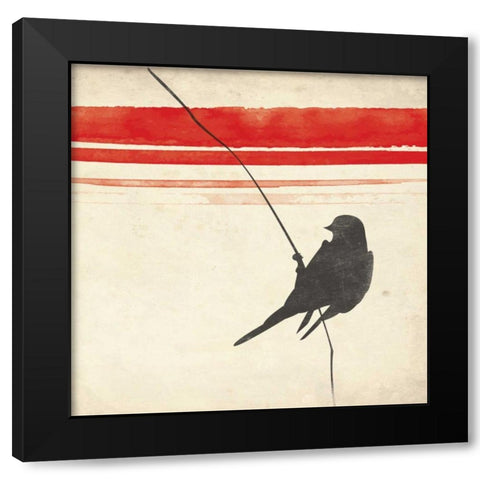 Simple Bird Black Modern Wood Framed Art Print by Grey, Jace