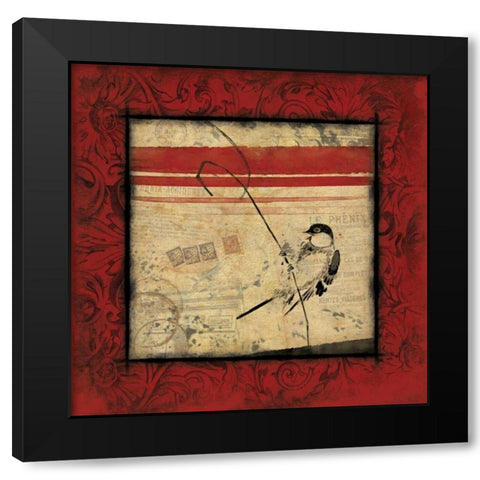 Le Bird 1 Black Modern Wood Framed Art Print with Double Matting by Grey, Jace