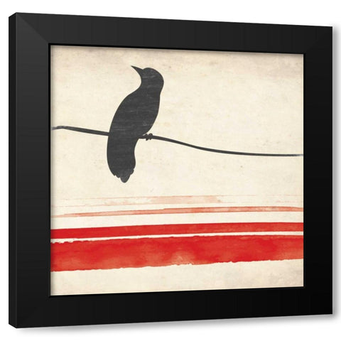 Simple Mird Mate Black Modern Wood Framed Art Print by Grey, Jace