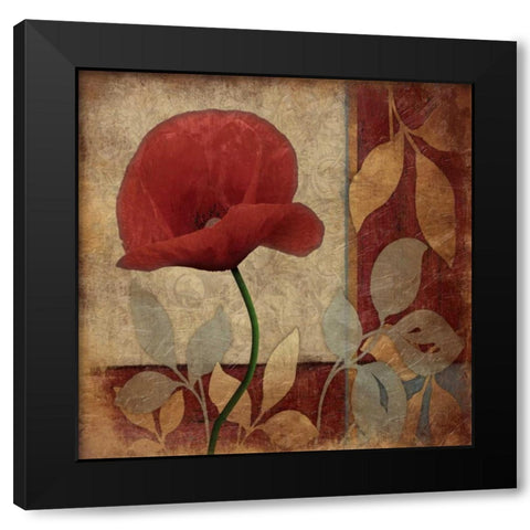 Poppie Patch Mate Black Modern Wood Framed Art Print by Grey, Jace