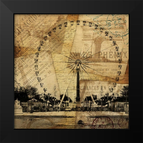 London 3 Black Modern Wood Framed Art Print by Grey, Jace