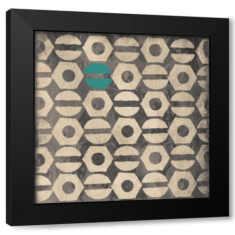 Teal Screw Black Modern Wood Framed Art Print by Grey, Jace