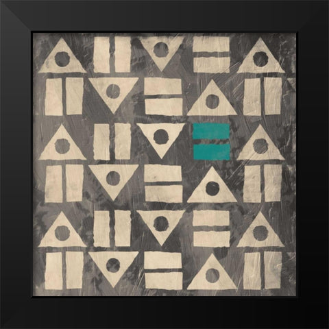 Teal Rectangle Black Modern Wood Framed Art Print by Grey, Jace