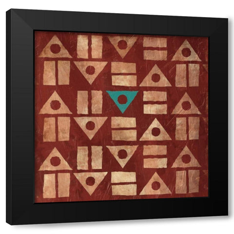 Teal Triangle Black Modern Wood Framed Art Print by Grey, Jace
