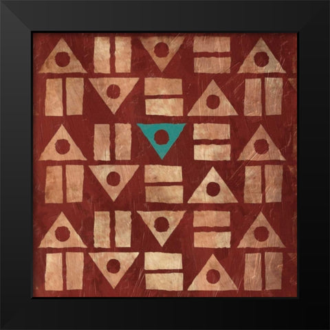 Teal Triangle Black Modern Wood Framed Art Print by Grey, Jace
