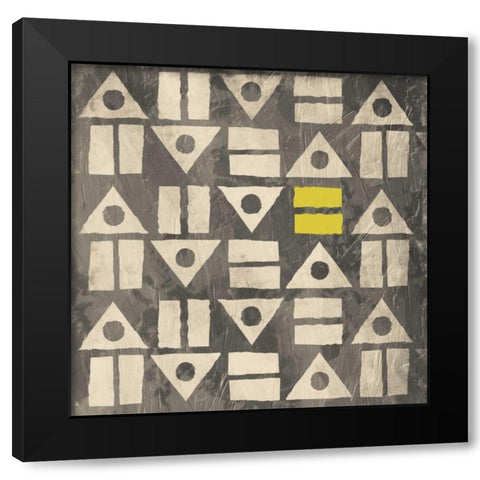 Pattern MateYellow Gray Black Modern Wood Framed Art Print by Grey, Jace
