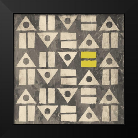 Pattern MateYellow Gray Black Modern Wood Framed Art Print by Grey, Jace
