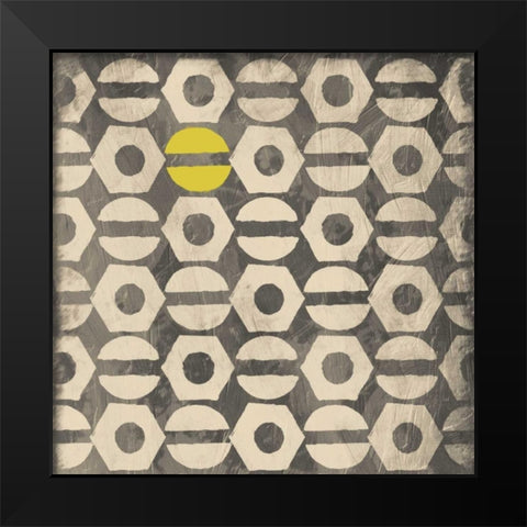 Pattern Yellow gray Black Modern Wood Framed Art Print by Grey, Jace