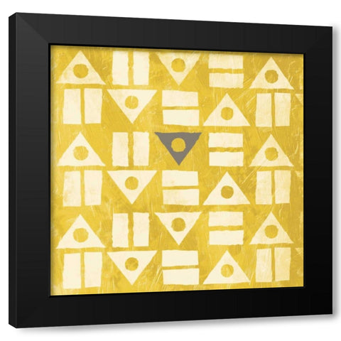 Pattern mate gray yellow Black Modern Wood Framed Art Print by Grey, Jace