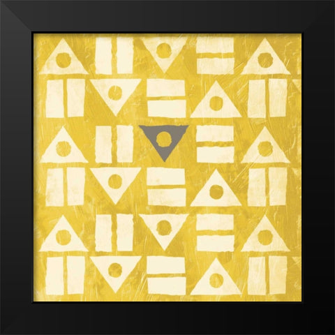 Pattern mate gray yellow Black Modern Wood Framed Art Print by Grey, Jace