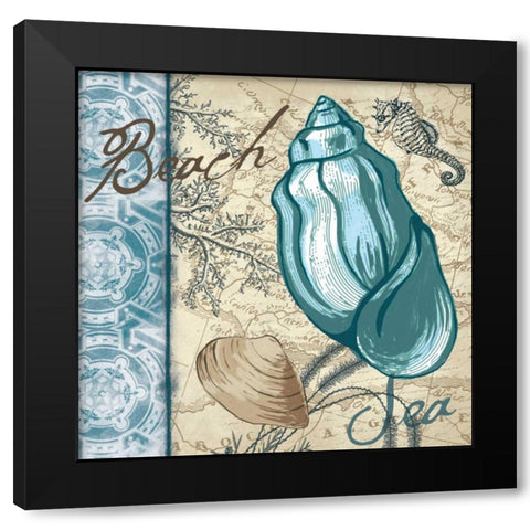 Conch Sea Black Modern Wood Framed Art Print by Grey, Jace