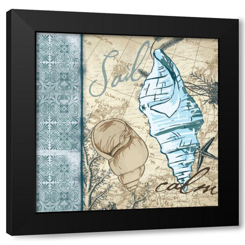 Calm Shell Black Modern Wood Framed Art Print by Grey, Jace