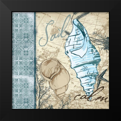 Calm Shell Black Modern Wood Framed Art Print by Grey, Jace