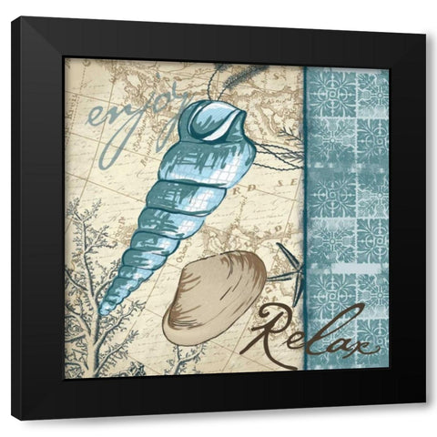 Relax Shell Black Modern Wood Framed Art Print with Double Matting by Grey, Jace