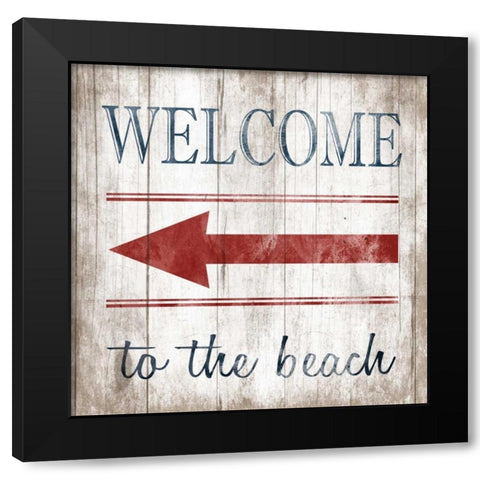 Welcome Black Modern Wood Framed Art Print by Grey, Jace