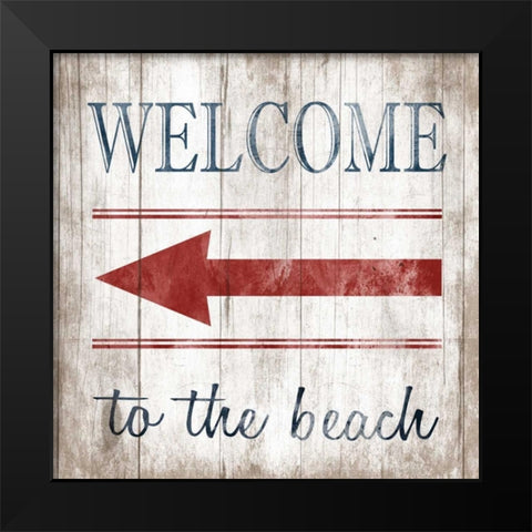 Welcome Black Modern Wood Framed Art Print by Grey, Jace