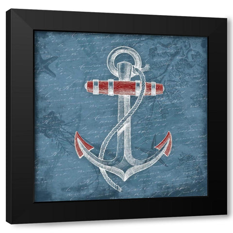 Anchor Black Modern Wood Framed Art Print by Grey, Jace