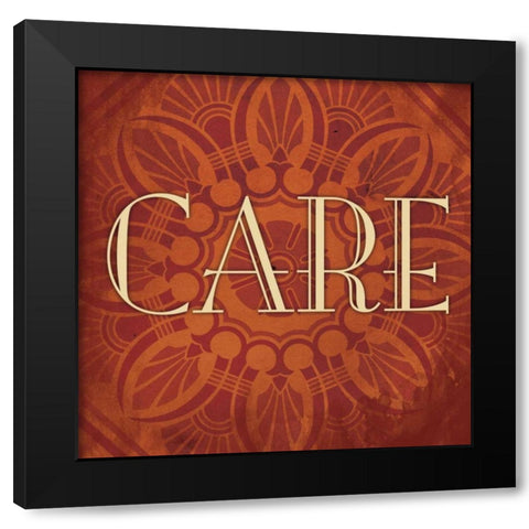 Care Black Modern Wood Framed Art Print by Grey, Jace