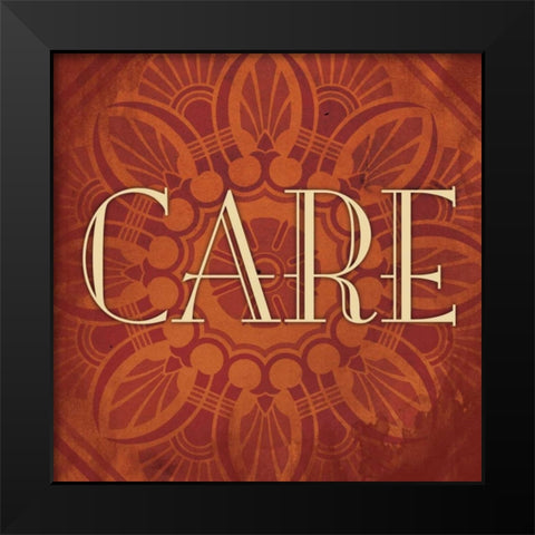 Care Black Modern Wood Framed Art Print by Grey, Jace