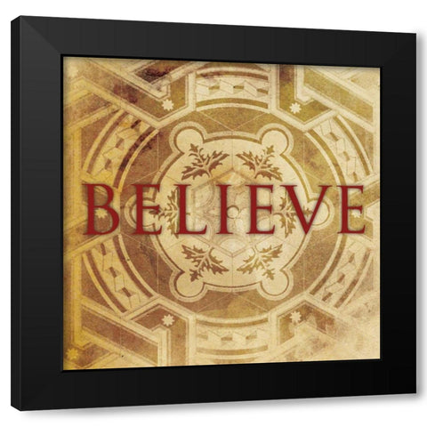 Believe Black Modern Wood Framed Art Print by Grey, Jace