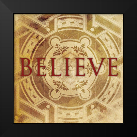 Believe Black Modern Wood Framed Art Print by Grey, Jace