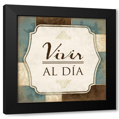 Vivir Al Dia Black Modern Wood Framed Art Print with Double Matting by Grey, Jace