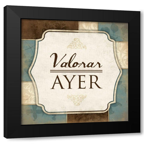 Valorar Ayer Black Modern Wood Framed Art Print by Grey, Jace