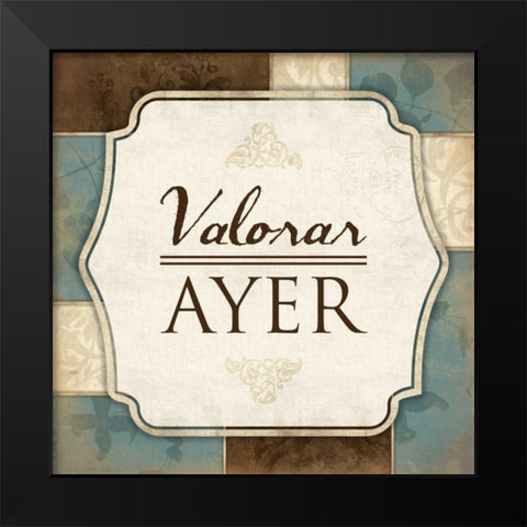 Valorar Ayer Black Modern Wood Framed Art Print by Grey, Jace
