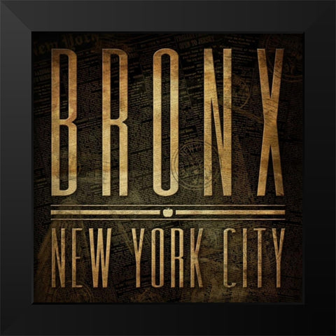 Bronx Print Black Modern Wood Framed Art Print by Grey, Jace